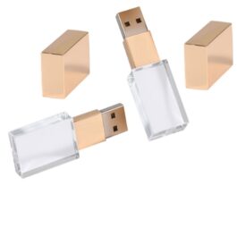 Pen Drive Vidro Dourado