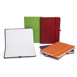 Caderneta em Linho com Porta Caneta.