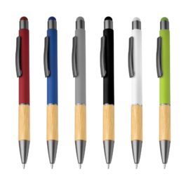 Caneta Touch Screen Alumínio e Bambu.