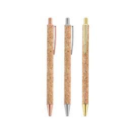 Caneta de Metal e Cortiça.