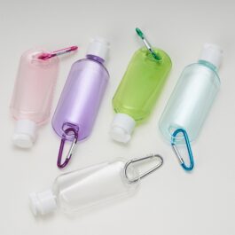 Frasco Plástico 55ml com Mosquetão.