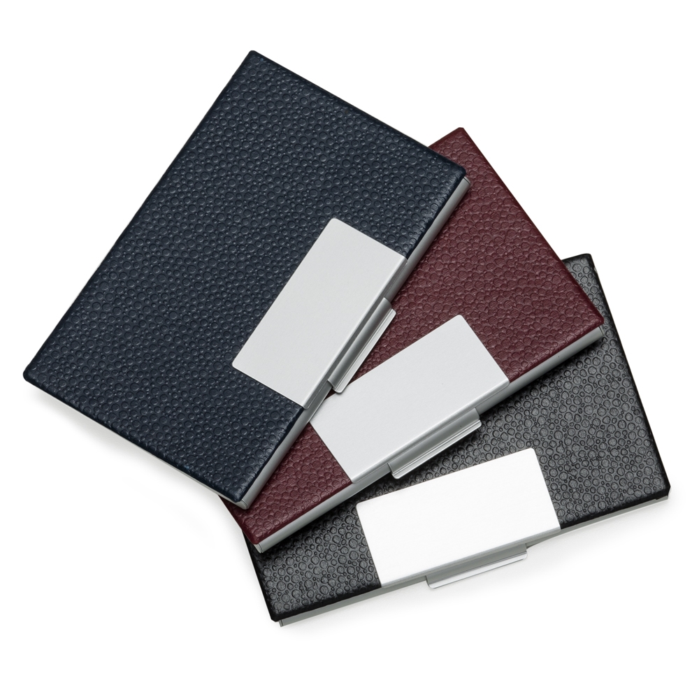 Porta cartão em couro sintético com detalhes em prata. - Imagem 2