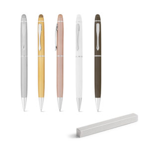 JULIE. Esferográfica em alumínio com escrita em azul