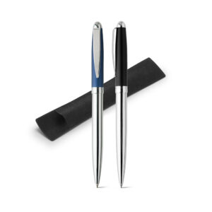 PLATA. Esferográfica em metal e escrita em azul