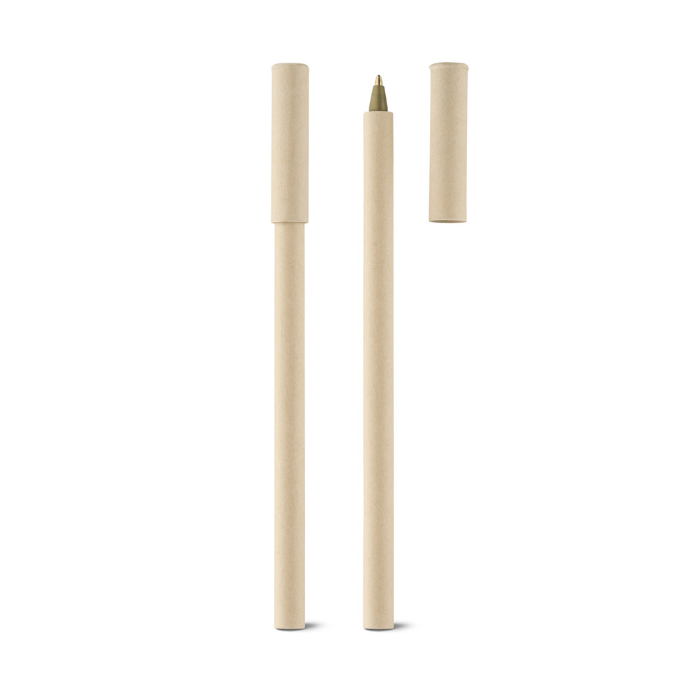 RECICLA. Esferográfica em papel kraft com tampa em papel kraft