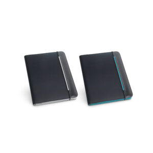 FITZGERALD. Pasta A4 em c. sintético e 800D com o interior em microfibra e bloco de 40 páginas pautadas