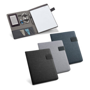 RIORDAN. Pasta A4 em linho sintético e c.sintético com caderno de 40 páginas pautadas