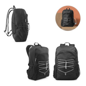 DELFOS BACKPACK. Mochila para notebook 15'6" em 300D e 600D, ambos em poliéster reciclado com elementos refletores 18 L