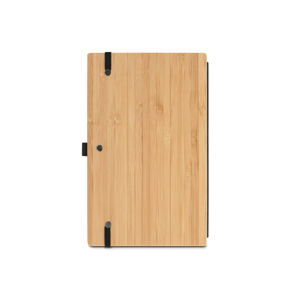 BUARQUE POCKET. Caderno de bolso com capa e contracapa em placa de bambu e lombada em PET 100% reciclado, com 160 páginas lisas - Imagem 5