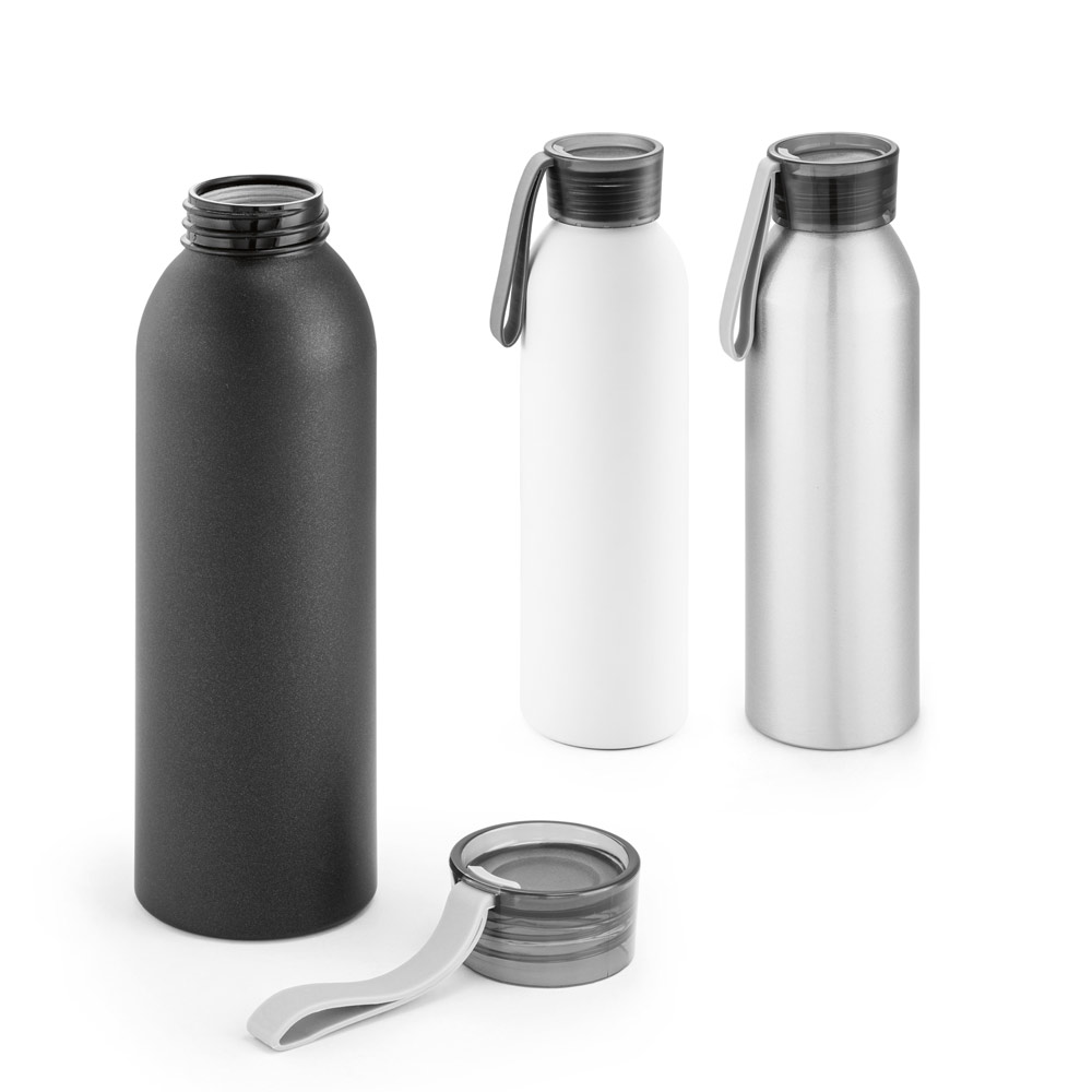 RIO. Squeeze em alumínio, com tampa em PP e tira em silicone 660 mL