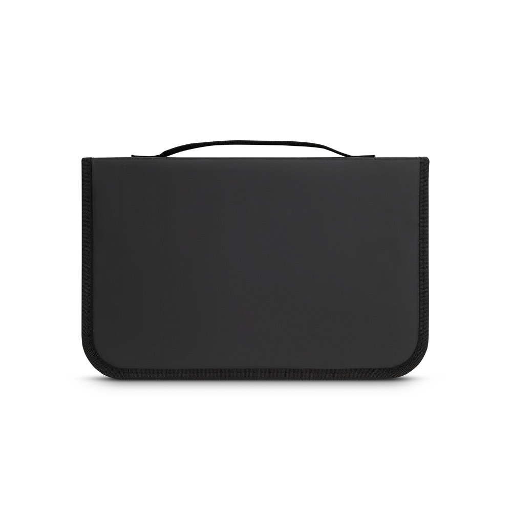 MOUSSAKA. Kit churrasco em estojo de 210D e tábua em bambu com 3 utensílios em aço inox e madeira de seringueira - Imagem 2