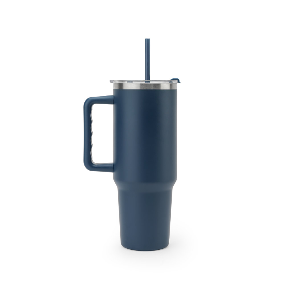 JOYNER XL. Copo de viagem de grande dimensão em aço inoxidável 91% reciclado com parede dupla isolada a vácuo e acabamento em mate 1300 mL - Imagem 13