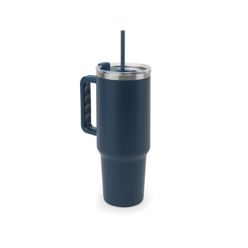 JOYNER XL. Copo de viagem de grande dimensão em aço inoxidável 91% reciclado com parede dupla isolada a vácuo e acabamento em mate 1300 mL - Imagem 12