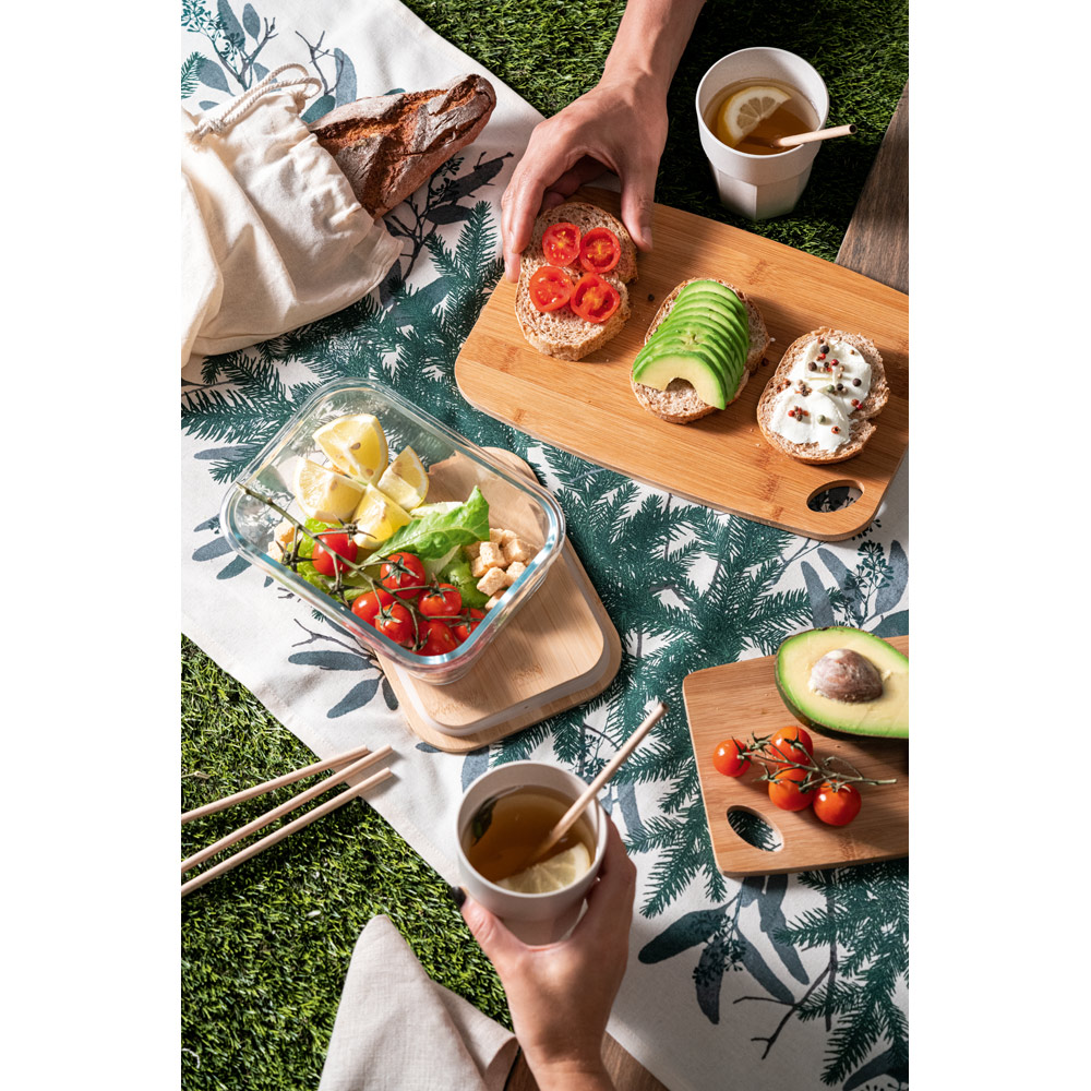 PORTOBELLO. Lancheira. Marmita em vidro borossilicato e tampa em bambu 1 L - Imagem 2