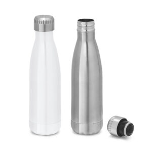 AMORTI. Garrafa para sublimação em aço inox de parede dupla térmica, isolada a vácuo, com tampa em aço inox 510 mL