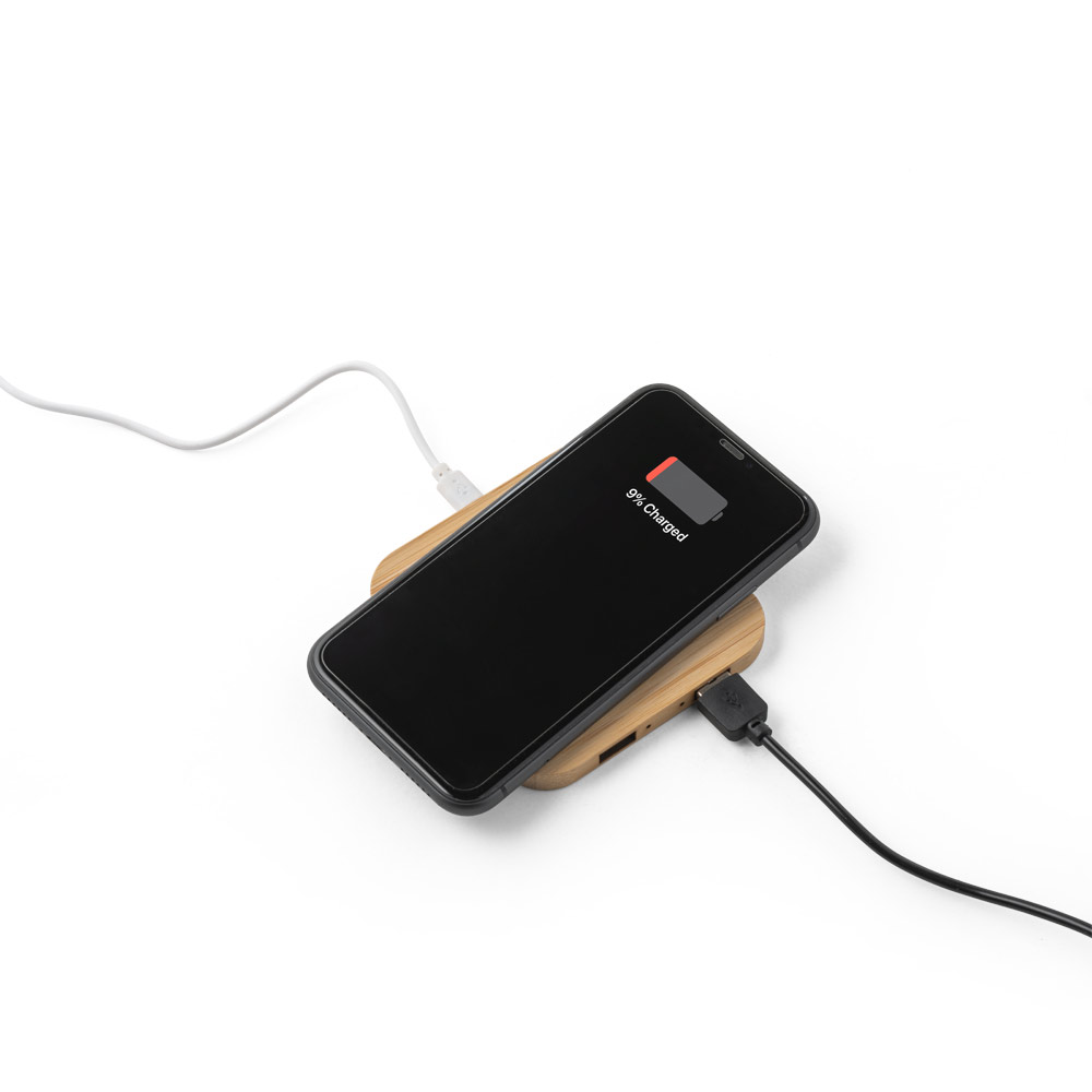 DALTON. Carregador wireless super-rápido em bambu 15 W - Imagem 6