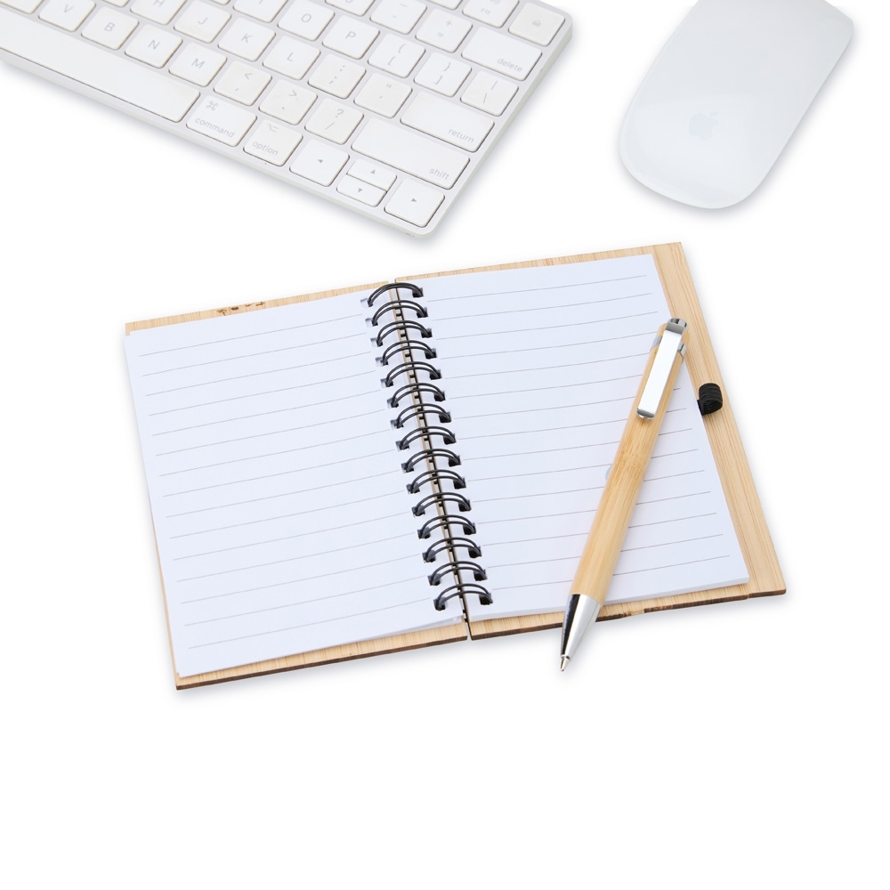 Caderneta em Bambu com Caneta. - Imagem 3