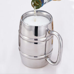 Caneca Barril Inox Parede Dupla 420ml