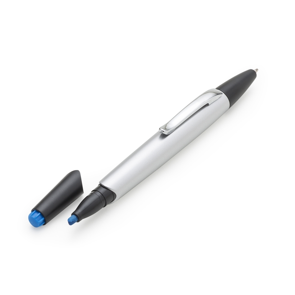 Caneta Plástica com Marca Texto - Imagem 3