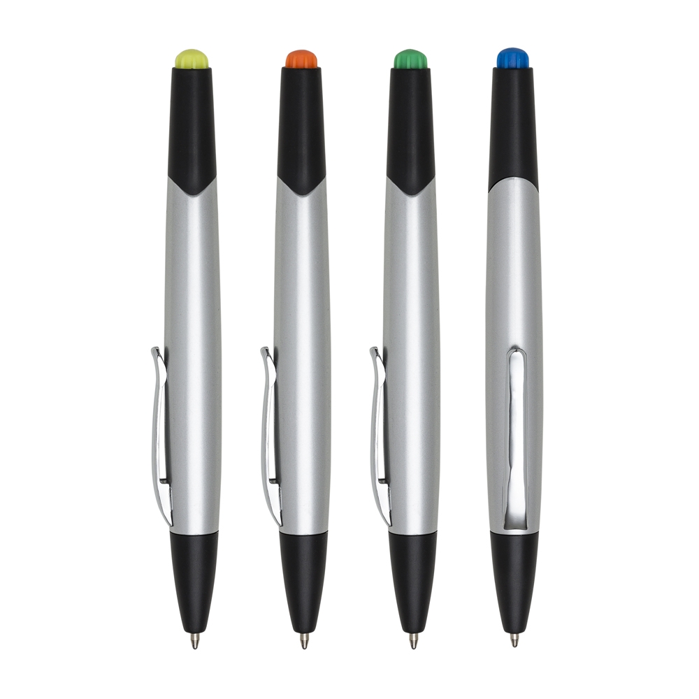 Caneta Plástica com Marca Texto - Imagem 2