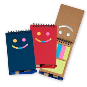 Bloco de Anotações com Adesivos e Caneta