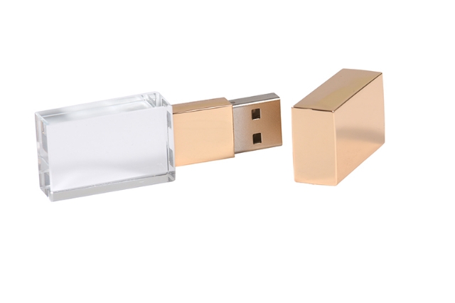Pen Drive Vidro Dourado - Imagem 3