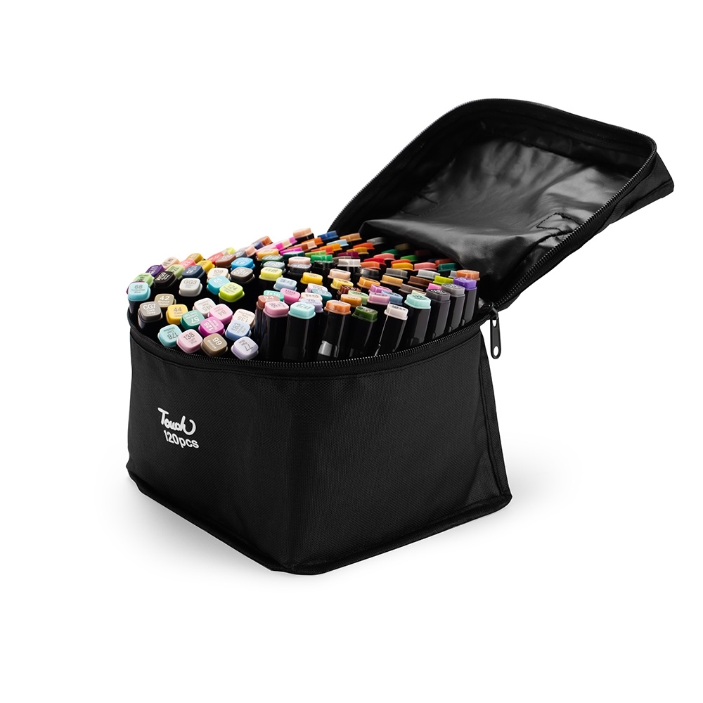 Kit Canetas Marcadoras Pontas Duplas com 120 Cores.