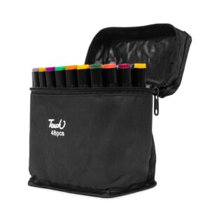 Kit Canetas Marcadoras Pontas Duplas 48 Cores.