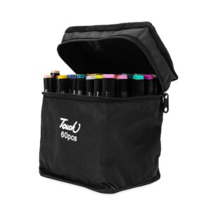 Kit Canetas Marcadoras Pontas Duplas 60 Cores.