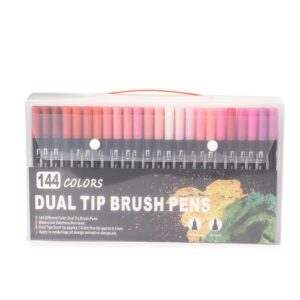 Kit Canetinhas Ponta Dupla 144 Cores.