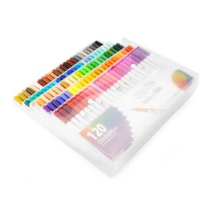 Kit Canetinhas Ponta Dupla Com 120 Cores.