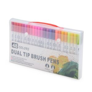 Kit Canetinhas Ponta Dupla Com 48 Cores.