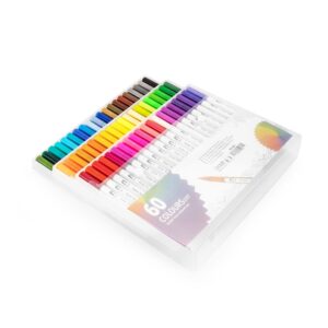 Kit Canetinhas Ponta Dupla Com 60 Cores.