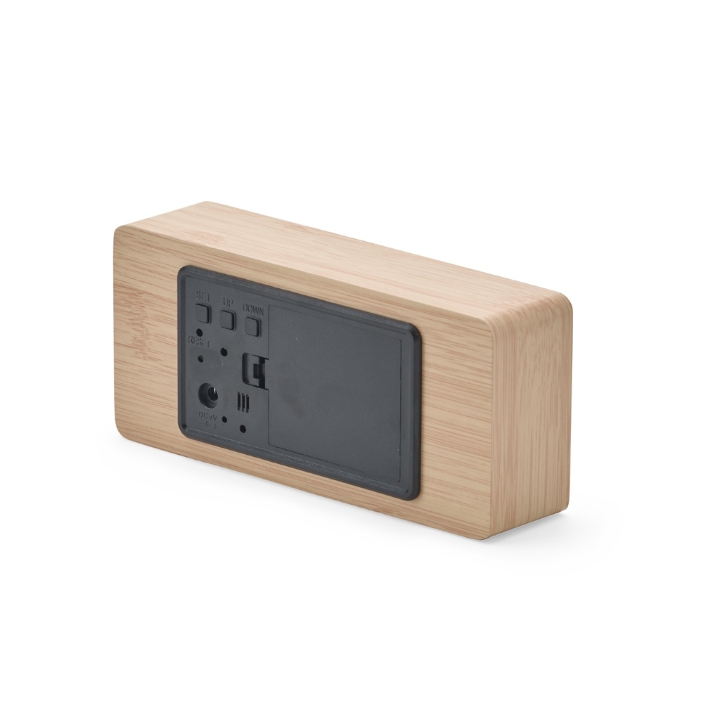 Relógio Despertador de Madeira Com Painel LED. - Imagem 3