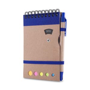 Mini caderno A6 com caneta - Azul