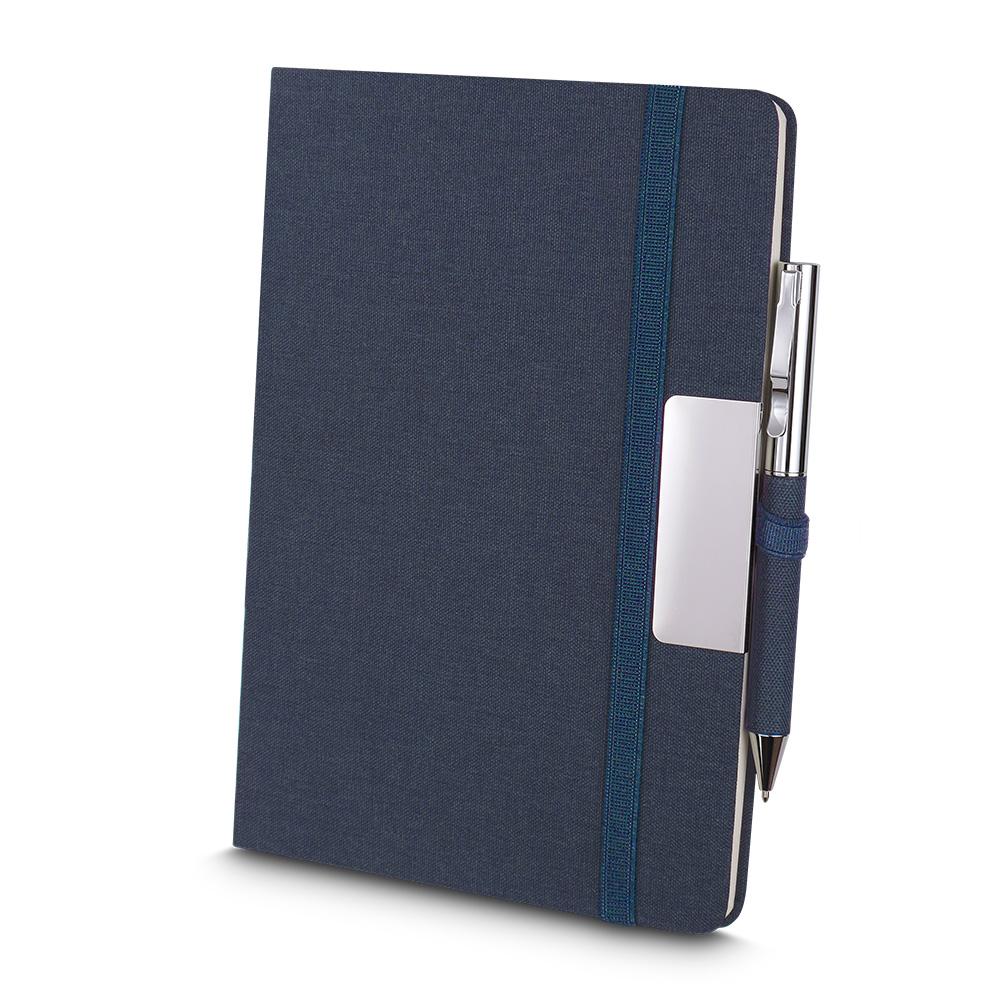 Kit Escritório A5 Capa em RPET e Caneta Metalica - Azul - Imagem 6