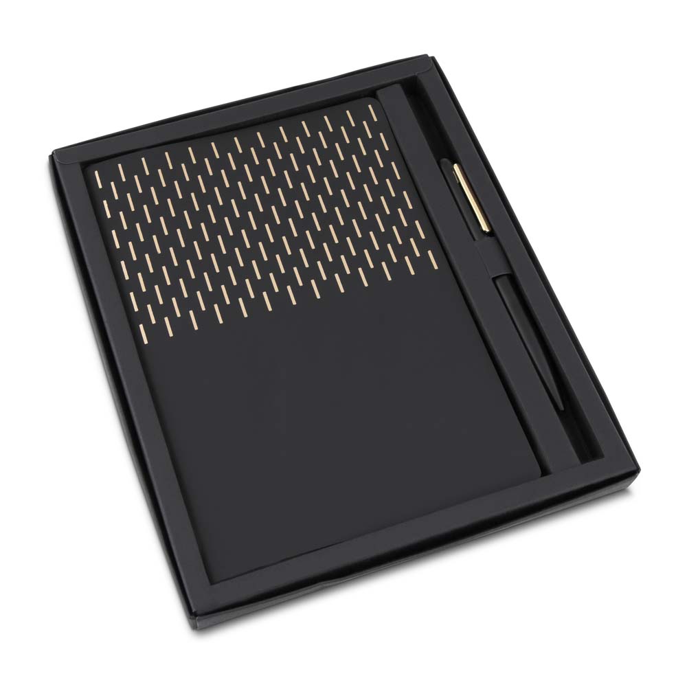 Kit Escritório A5 Capa em PU e Caneta Metalica - Azul - Imagem 7