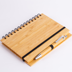 Caderno B6 Capa em Bambu com caneta (18x13cm) - Bambu