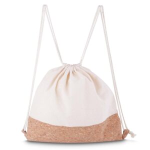 Sacola/Mochila em Algodão e Cortiça 140g/m² (39x37x8,5cm)