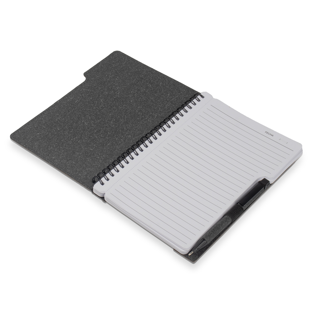 Caderno A5 Capa em Papelão Reciclado c/ Caneta - Bege - Imagem 7