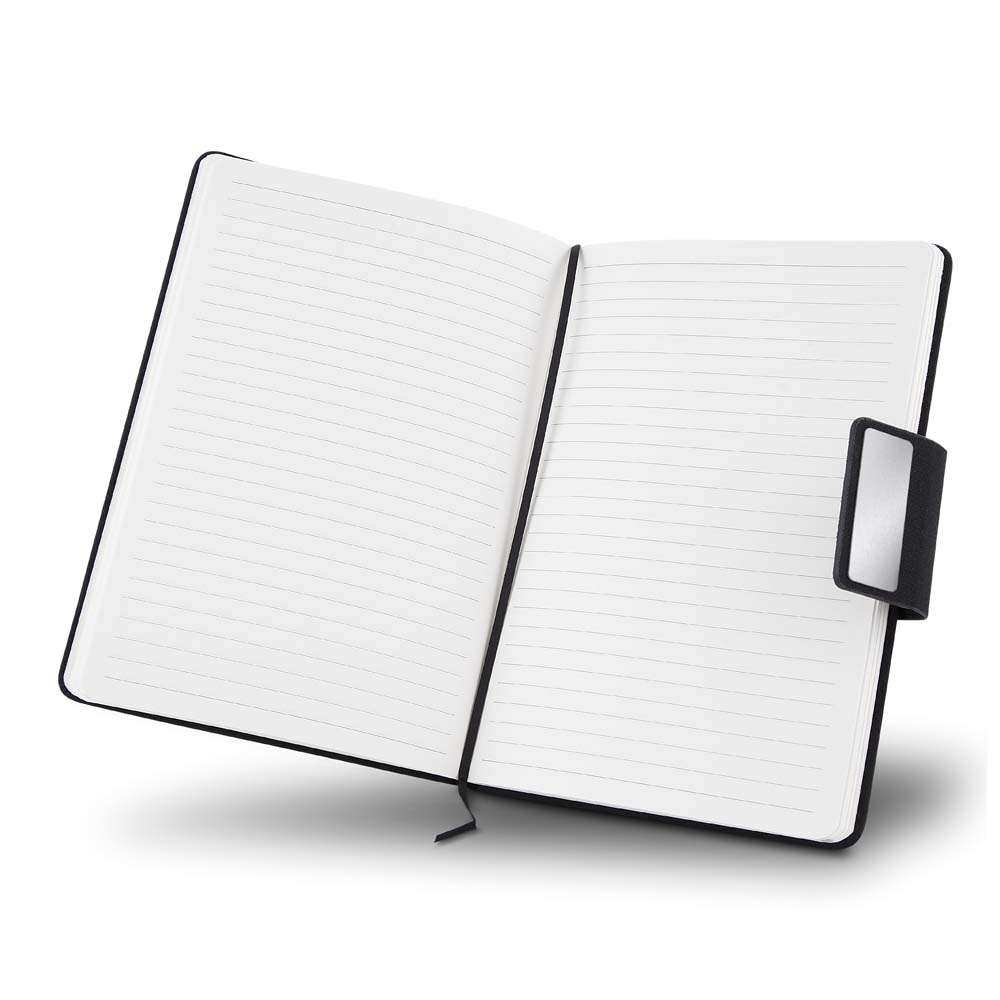 Kit escritório Caderno, Garrafa e Caneta Metalica - Preto - Imagem 4