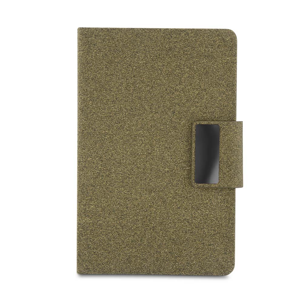 Kit escritório A5 em PU e fibra de café ou chá e Caneta Metalica - Café - Imagem 4