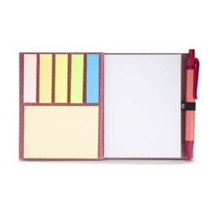 Mini Caderno A6 com caneta (13x11cm) - Vermelho