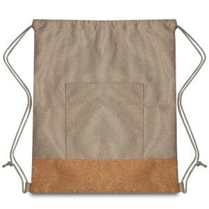 Sacola/Mochila em Poliéster 600D e Cortiça (34x38cm)